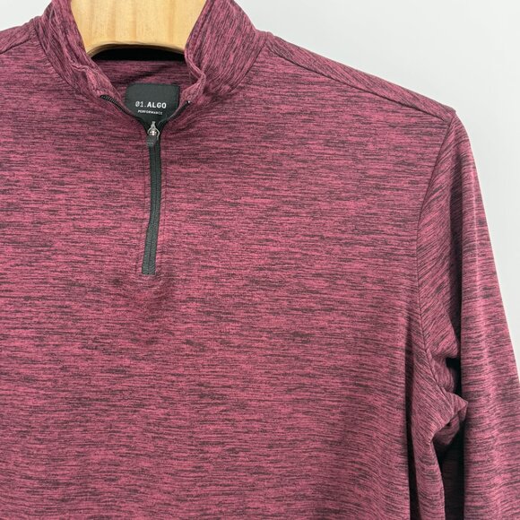 01.ALGOMax Lightweight 1/4 Zip Performance Long Sleeve XXL Burgandy Athletic - Picture 2 of 11